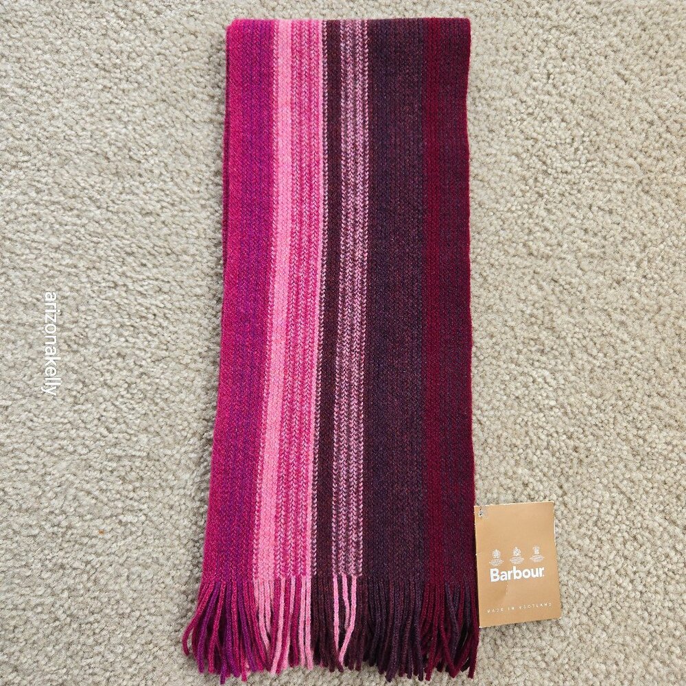 NWT Barbour Lambswool Knit Stripe Pink Purple